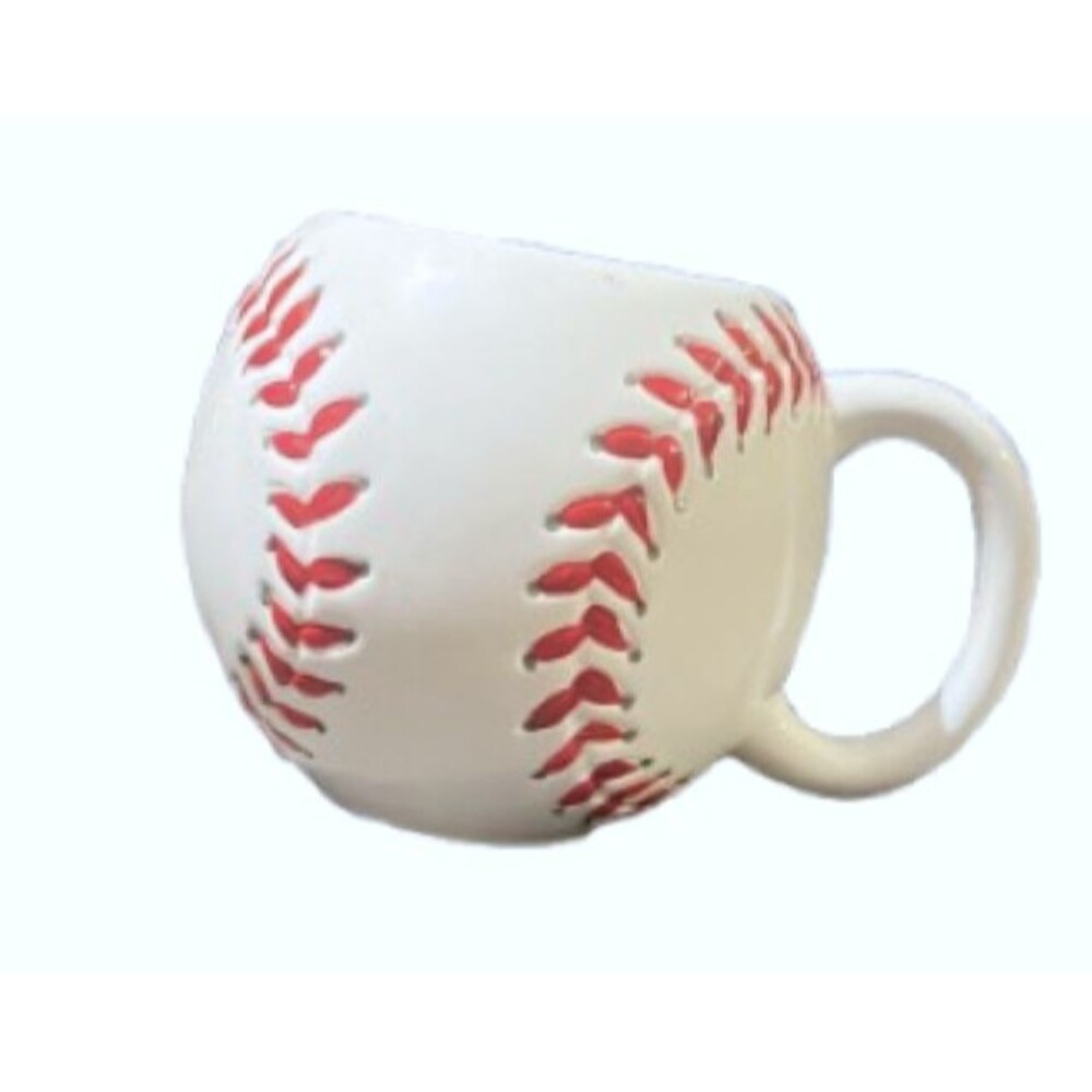 Baseball Coffee Mug or Planter White Ceramic Oversized